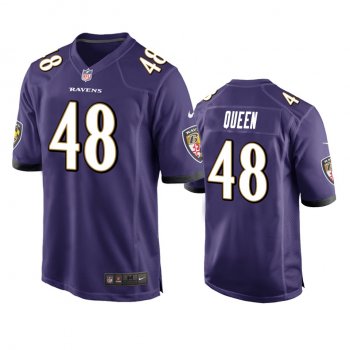 Men's Baltimore Ravens Patrick Queen Purple 2020 NFL Draft Game Jersey