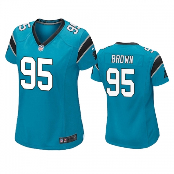 Women's Carolina Panthers Derrick Brown Blue 2020 NFL Draft Game Jersey