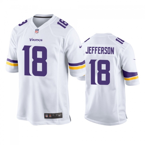 Men's Minnesota Vikings Justin Jefferson White 2020 NFL Draft Game Jersey