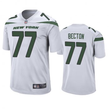 Men's New York Jets Mekhi Becton White 2020 NFL Draft Game Jersey