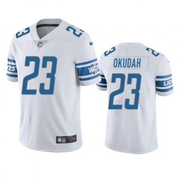 Men's Detroit Lions Jeff Okudah White 2020 NFL Draft Vapor Limited Jersey