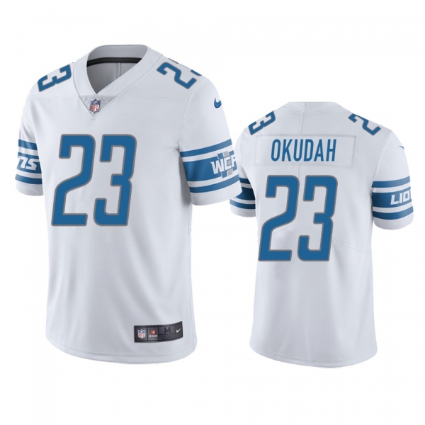 Men's Detroit Lions Jeff Okudah White 2020 NFL Draft Vapor Limited Jersey