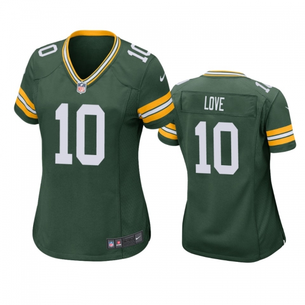 Women's Green Bay Packers Jordan Love Green 2020 NFL Draft Game Jersey