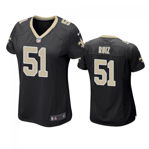 Women's New Orleans Saints Cesar Ruiz Black 2020 NFL Draft Game Jersey