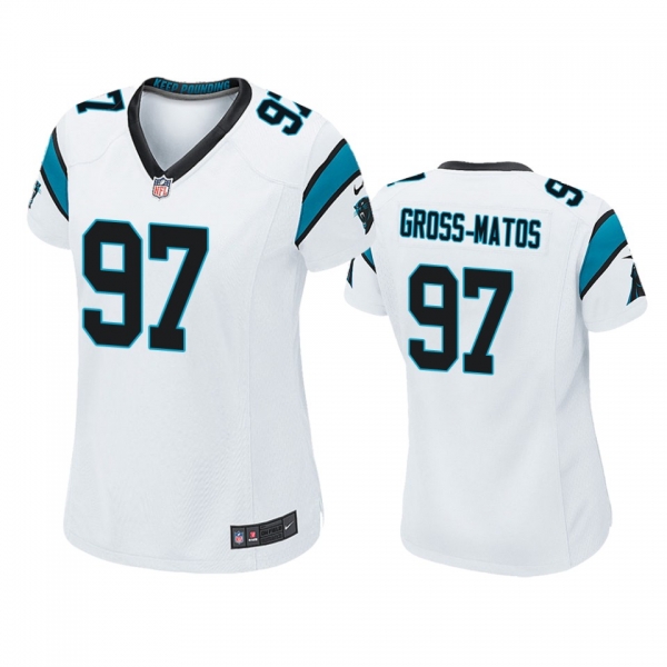 Women's Carolina Panthers Yetur Gross-Matos White 2020 NFL Draft Game Jersey