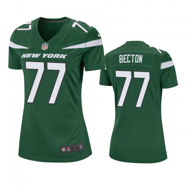 Women's New York Jets Mekhi Becton Green 2020 NFL Draft Game Jersey