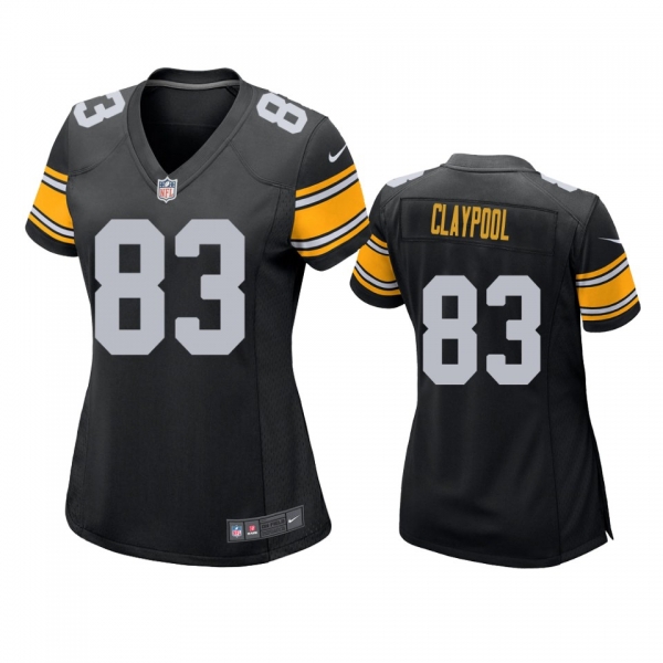 Women's Pittsburgh Steelers Chase Claypool Black 2020 NFL Draft Game Jersey