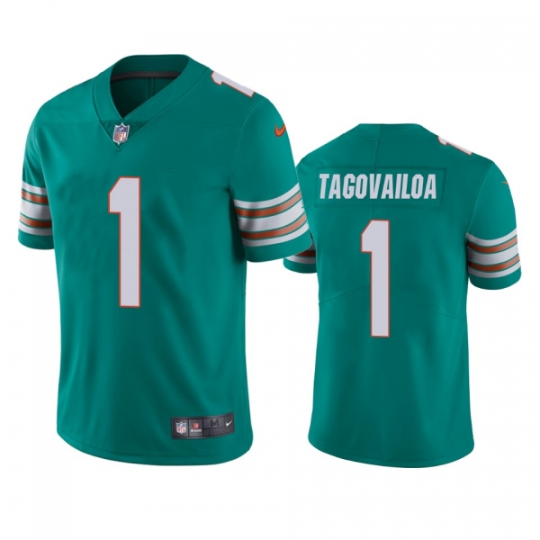 Men's Miami Dolphins Tua Tagovailoa Aqua 2020 NFL Draft Alternate Vapor Limited Jersey