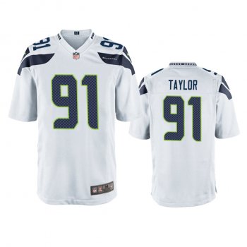 Men's Seattle Seahawks Darrell Taylor White 2020 NFL Draft Game Jersey