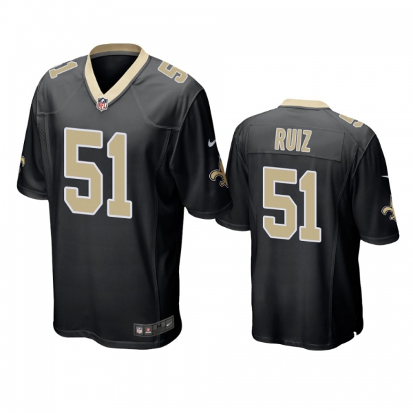 Men's New Orleans Saints Cesar Ruiz Black 2020 NFL Draft Game Jersey