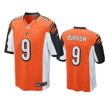 Men's Cincinnati Bengals Joe Burrow Orange 2020 NFL Draft Game Jersey