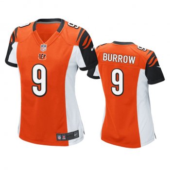 Women's Cincinnati Bengals Joe Burrow Orange 2020 NFL Draft Game Jersey