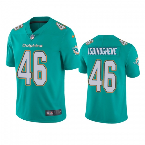 Men's Miami Dolphins Noah Igbinoghene Aqua 2020 NFL Draft Vapor Limited Jersey