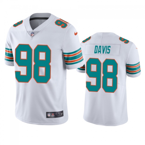 Men's Miami Dolphins Raekwon Davis White 2020 NFL Draft Alternate Vapor Limited Jersey