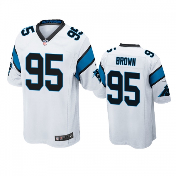 Men's Carolina Panthers Derrick Brown White 2020 NFL Draft Game Jersey