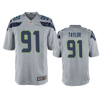 Men's Seattle Seahawks Darrell Taylor Gray 2020 NFL Draft Game Jersey