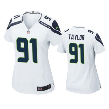 Women's Seattle Seahawks Darrell Taylor White 2020 NFL Draft Game Jersey