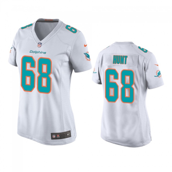 Women's Miami Dolphins Robert Hunt White 2020 NFL Draft Game Jersey