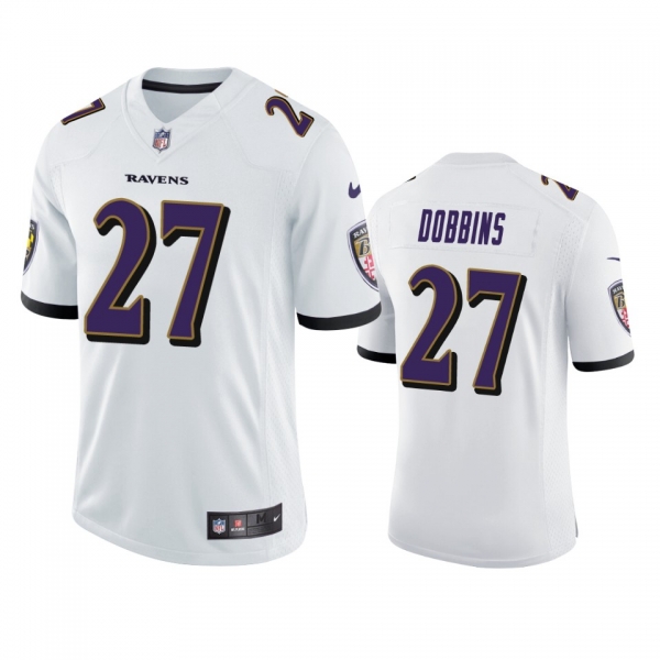 Men's Baltimore Ravens J.K. Dobbins White 2020 NFL Draft Vapor Limited Jersey