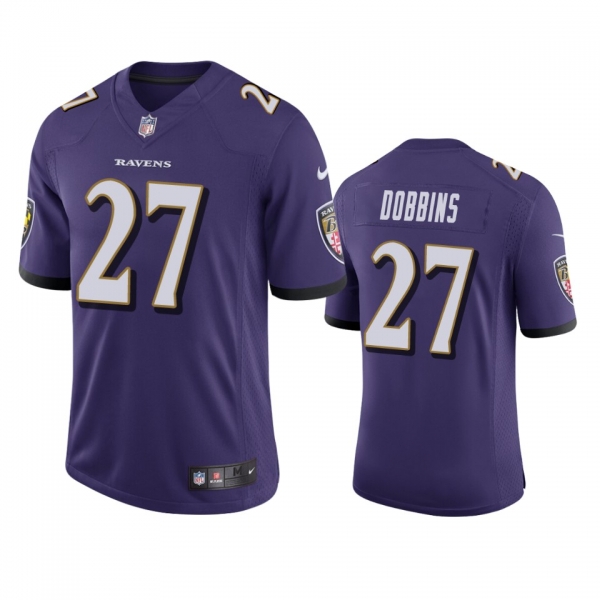 Men's Baltimore Ravens J.K. Dobbins Purple 2020 NFL Draft Vapor Limited Jersey