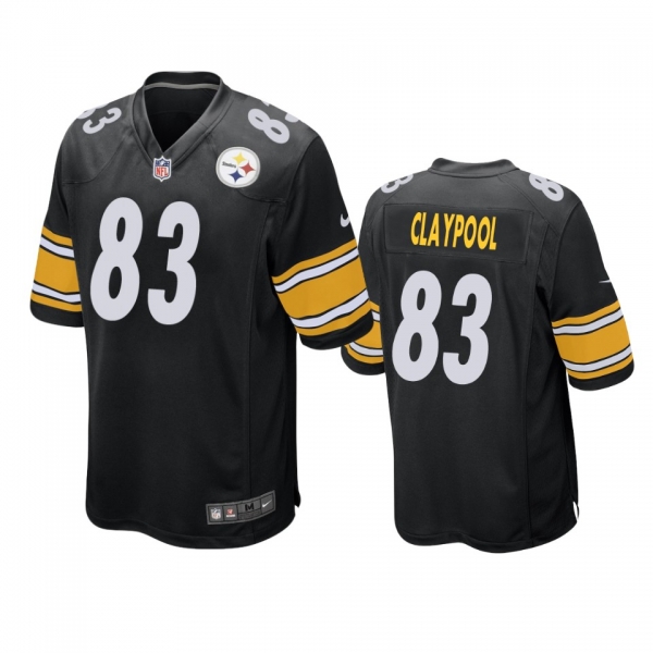 Men's Pittsburgh Steelers Chase Claypool Black 2020 NFL Draft Game Jersey