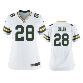 Women's Green Bay Packers A.J. Dillon White 2020 NFL Draft Game Jersey