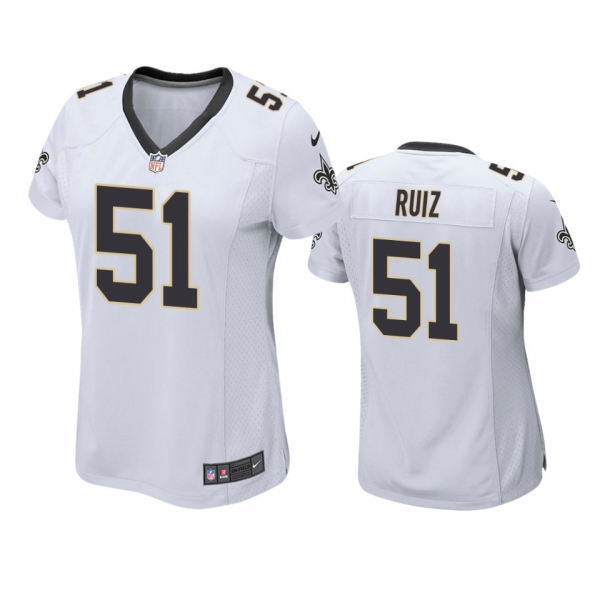 Women's New Orleans Saints Cesar Ruiz White 2020 NFL Draft Game Jersey