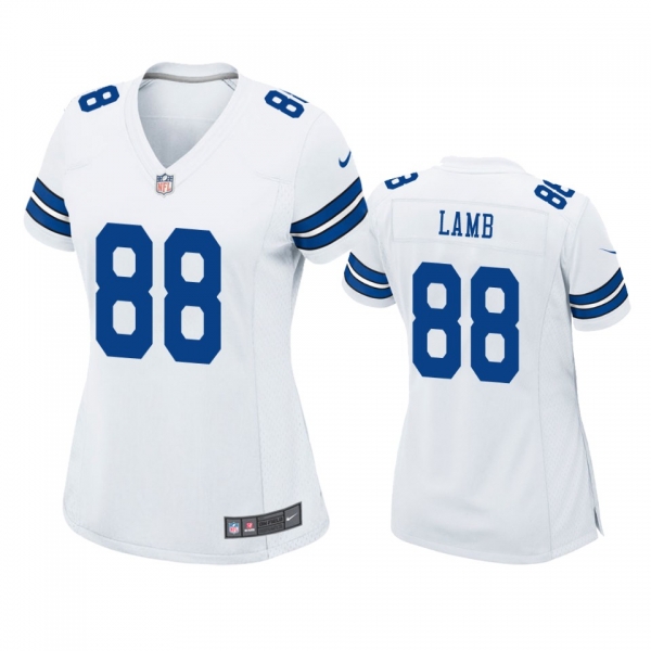 Women's Dallas Cowboys CeeDee Lamb White 2020 NFL Draft Game Jersey