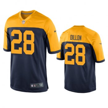 Men's Green Bay Packers A.J. Dillon Navy 2020 NFL Draft Throwback Game Jersey