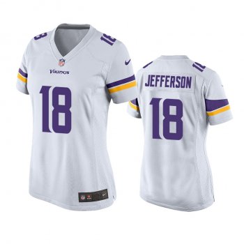 Women's Minnesota Vikings Justin Jefferson White 2020 NFL Draft Game Jersey