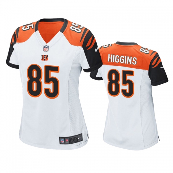 Women's Cincinnati Bengals Tee Higgins White 2020 NFL Draft Game Jersey