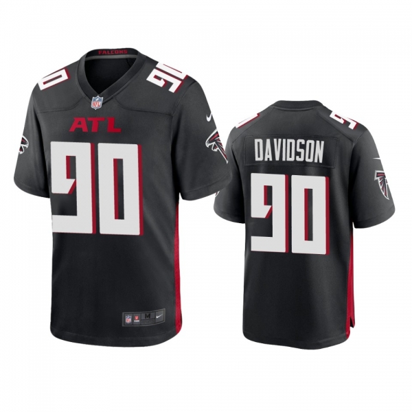 Men's Atlanta Falcons Marlon Davidson Black 2020 NFL Draft Game Jersey