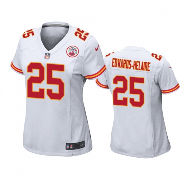 Women's Kansas City Chiefs Clyde Edwards-Helaire White 2020 NFL Draft Game Jersey