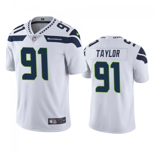 Men's Seattle Seahawks Darrell Taylor White 2020 NFL Draft Vapor Limited Jersey