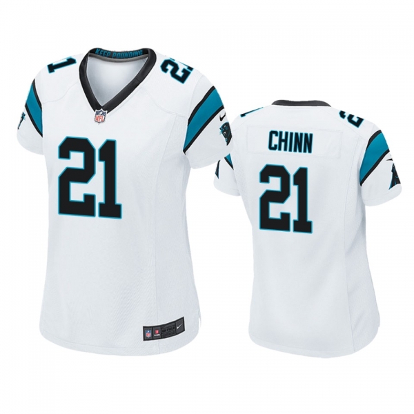 Women's Carolina Panthers Jeremy Chinn White 2020 NFL Draft Game Jersey