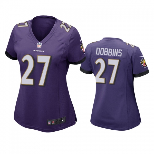 Women's Baltimore Ravens J.K. Dobbins Purple 2020 NFL Draft Game Jersey