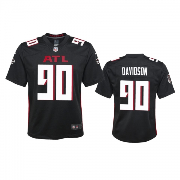 Youth Atlanta Falcons Marlon Davidson Black 2020 NFL Draft Game Jersey