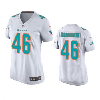 Women's Miami Dolphins Noah Igbinoghene White 2020 NFL Draft Game Jersey