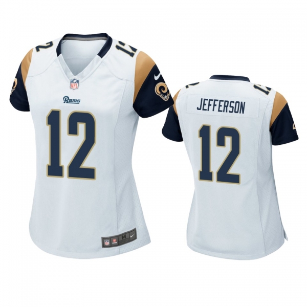 Women's Los Angeles Rams Van Jefferson White 2020 NFL Draft Game Jersey