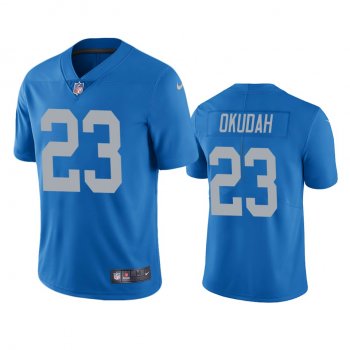 Men's Detroit Lions Jeff Okudah Blue 2020 NFL Draft Vapor Limited Jersey