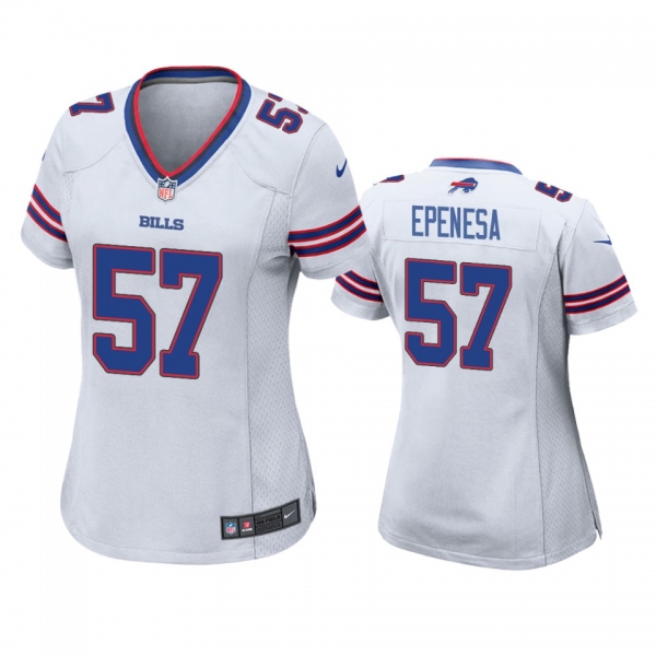 Women's Buffalo Bills A.J. Epenesa White 2020 NFL Draft Game Jersey