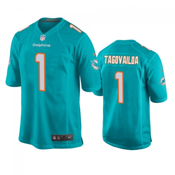 Men's Miami Dolphins Tua Tagovailoa Aqua 2020 NFL Draft Game Jersey