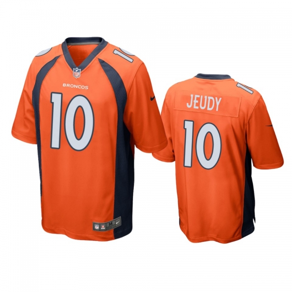 Men's Denver Broncos Jerry Jeudy Orange 2020 NFL Draft Game Jersey