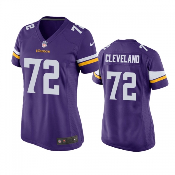 Women's Minnesota Vikings Ezra Cleveland Purple 2020 NFL Draft Game Jersey