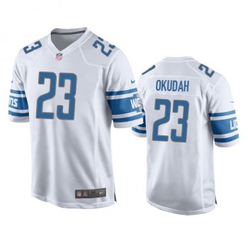 Men's Detroit Lions Jeff Okudah White 2020 NFL Draft Game Jersey