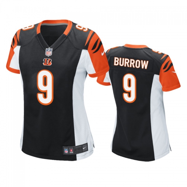 Women's Cincinnati Bengals Joe Burrow Black 2020 NFL Draft Game Jersey