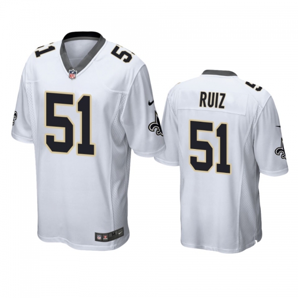 Men's New Orleans Saints Cesar Ruiz White 2020 NFL Draft Game Jersey