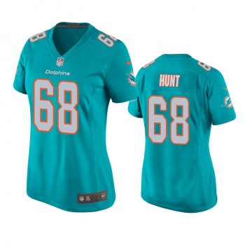 Women's Miami Dolphins Robert Hunt Aqua 2020 NFL Draft Game Jersey