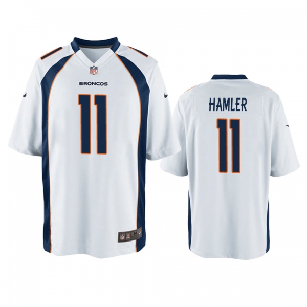 Men's Denver Broncos K.J. Hamler White 2020 NFL Draft Game Jersey