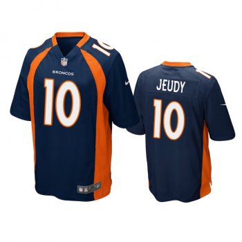 Men's Denver Broncos Jerry Jeudy Navy 2020 NFL Draft Game Jersey